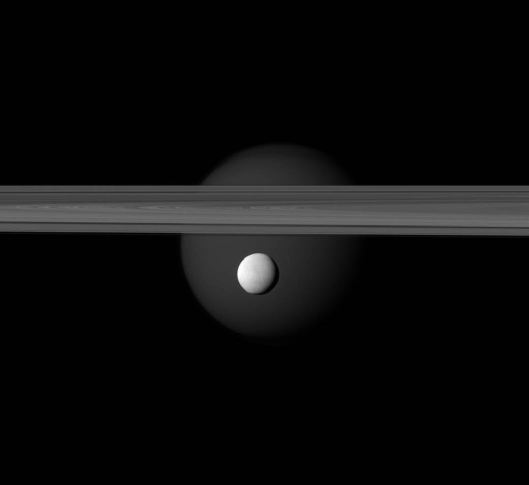 Enceladus, Rings And Saturn