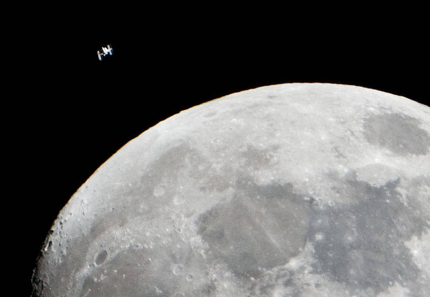 ISS and Moon