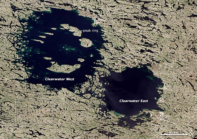 Clearwater East and Clearwater West Impact Craters