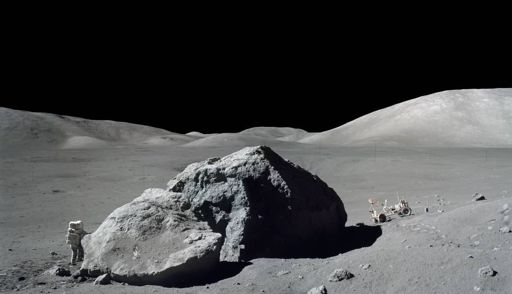 Split Lunar Boulder (Image Credit: NASA/Eugene Cernan)