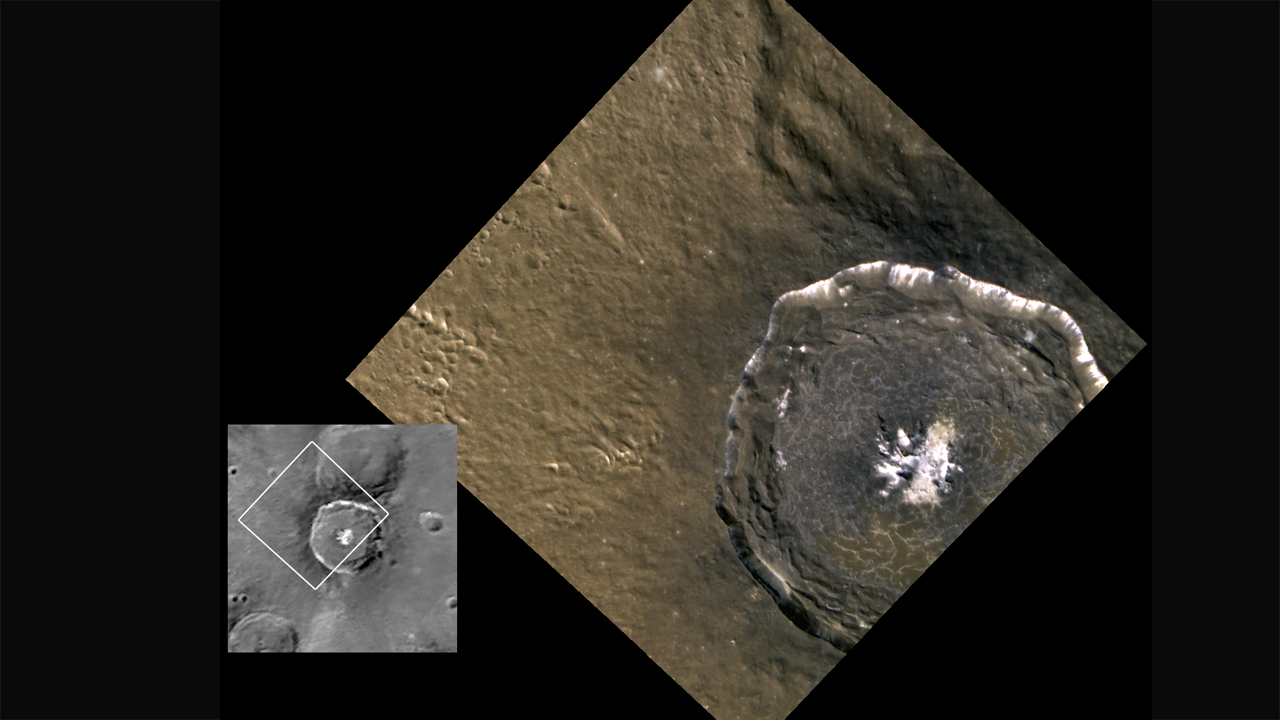 Degas Crater From Mariner 10 & Messenger 